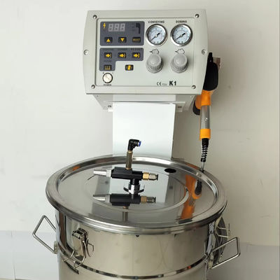 Ηλεκτροστατικό χειροκίνητο εξοπλισμό ψεκασμού σκόνης HXC-KI με κυλίνδρους για υποστρώμα χάλυβα