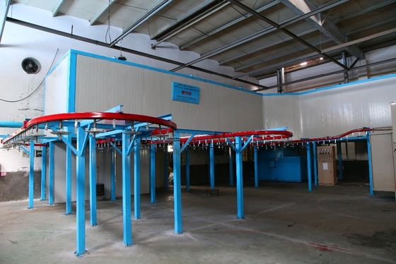 1.2mm Ατσάλι Αυτοματοποιημένη Γραμμή Επιχρισμού σκόνης Σύστηματα υψηλής ταχύτητας βιομηχανικής επιχρισμού σκόνης